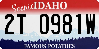 ID license plate 2T0981W
