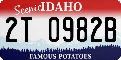 ID license plate 2T0982B