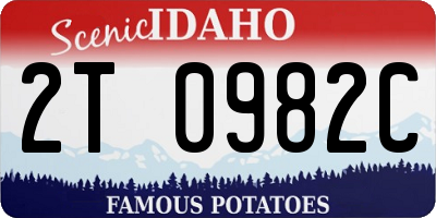 ID license plate 2T0982C