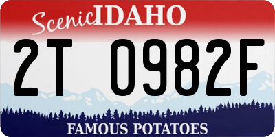 ID license plate 2T0982F