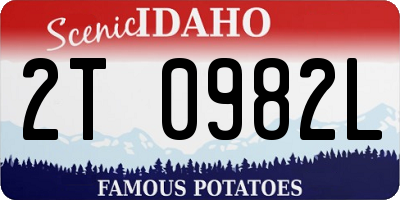 ID license plate 2T0982L