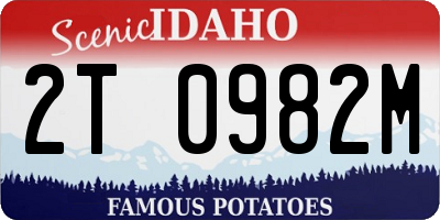 ID license plate 2T0982M