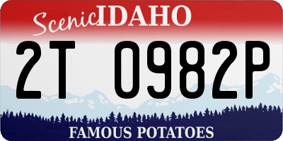 ID license plate 2T0982P