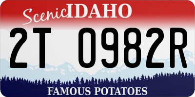 ID license plate 2T0982R