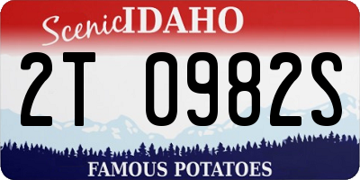 ID license plate 2T0982S