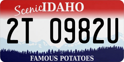 ID license plate 2T0982U
