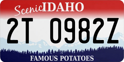 ID license plate 2T0982Z