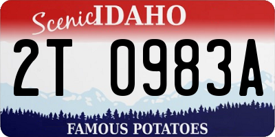 ID license plate 2T0983A