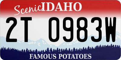ID license plate 2T0983W