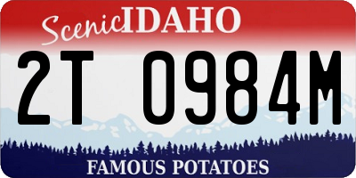 ID license plate 2T0984M
