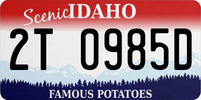 ID license plate 2T0985D