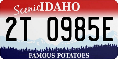 ID license plate 2T0985E
