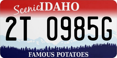 ID license plate 2T0985G