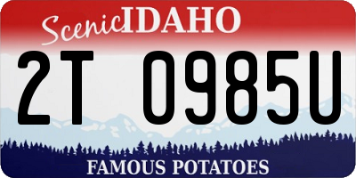 ID license plate 2T0985U