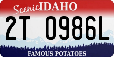 ID license plate 2T0986L