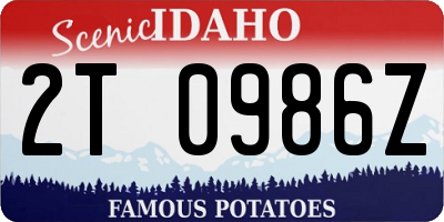 ID license plate 2T0986Z