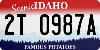 ID license plate 2T0987A
