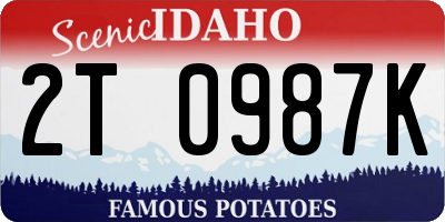 ID license plate 2T0987K