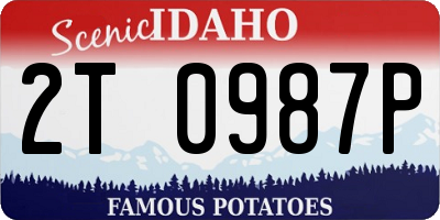 ID license plate 2T0987P
