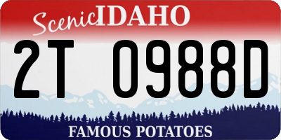 ID license plate 2T0988D