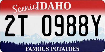 ID license plate 2T0988Y