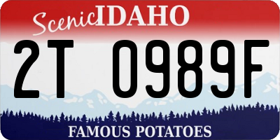 ID license plate 2T0989F