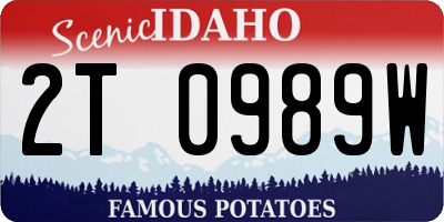 ID license plate 2T0989W