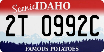 ID license plate 2T0992C
