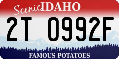 ID license plate 2T0992F