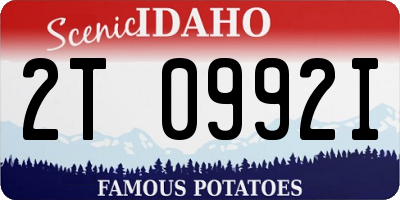ID license plate 2T0992I