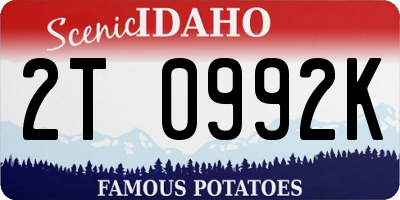 ID license plate 2T0992K