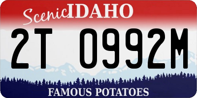 ID license plate 2T0992M