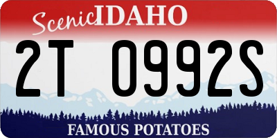 ID license plate 2T0992S