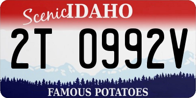 ID license plate 2T0992V