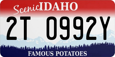 ID license plate 2T0992Y