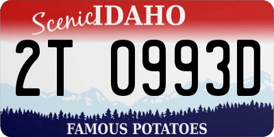 ID license plate 2T0993D