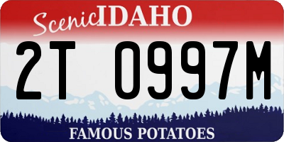 ID license plate 2T0997M