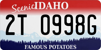 ID license plate 2T0998G