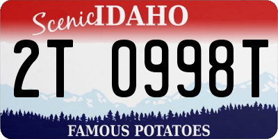 ID license plate 2T0998T