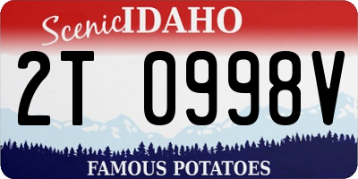ID license plate 2T0998V