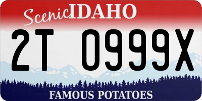 ID license plate 2T0999X