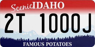 ID license plate 2T1000J