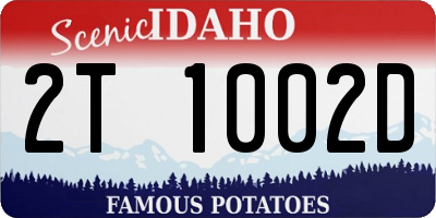 ID license plate 2T1002D
