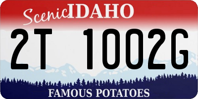ID license plate 2T1002G