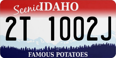 ID license plate 2T1002J