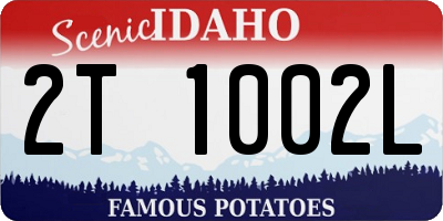 ID license plate 2T1002L