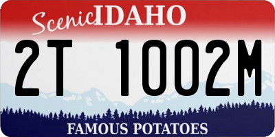ID license plate 2T1002M