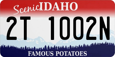 ID license plate 2T1002N