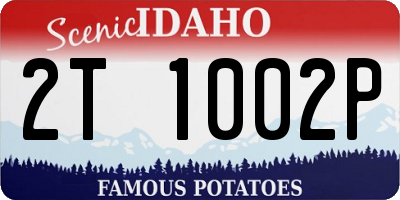 ID license plate 2T1002P