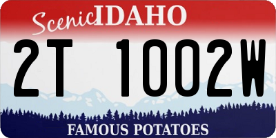 ID license plate 2T1002W